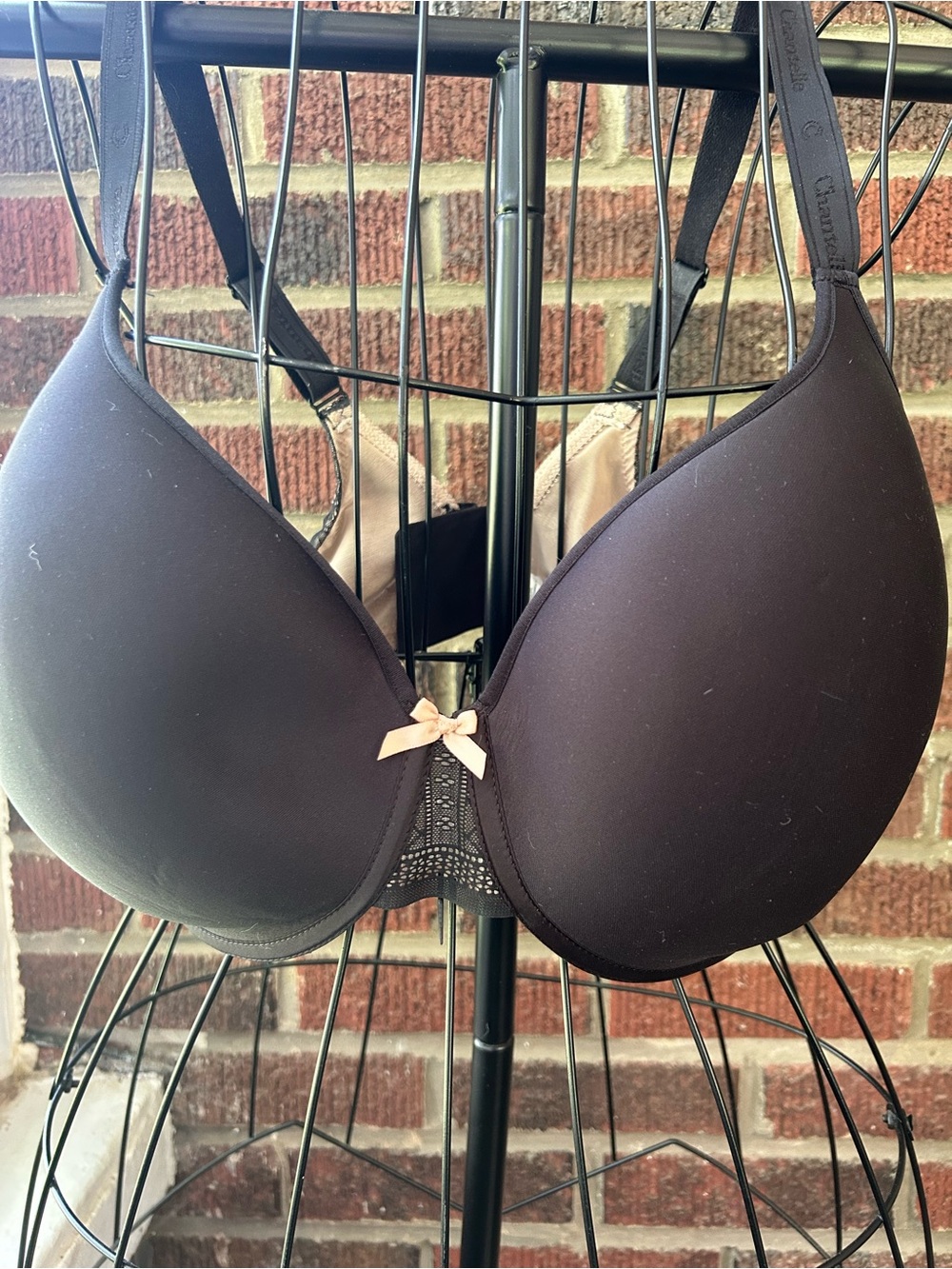 Chantelle Ideal 38DDDD Smooth Full Coverage Black Tshirt Bra Smoothing Back